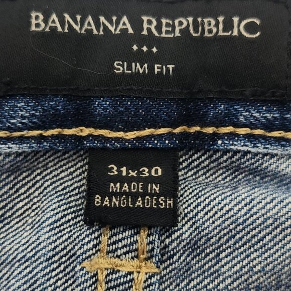 Unisex Slim Fit Blue Jeans w/ Minor Fading - Picture 4 of 10